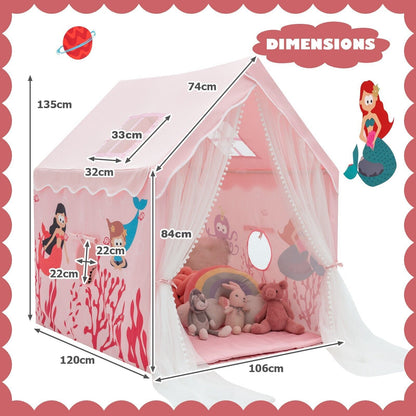 Kids Play Tent with Washable Mat and Windows