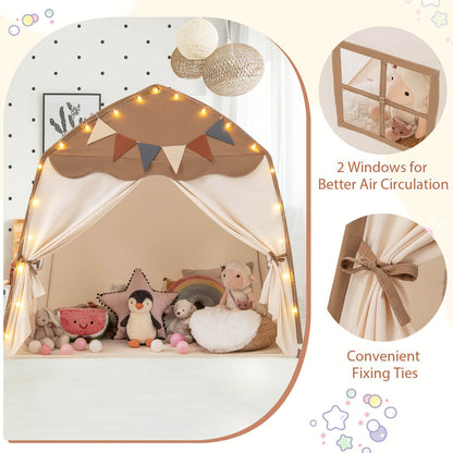 Kids Play Tent Bed Tent Extra Large with Lights for 3-12 Years Old