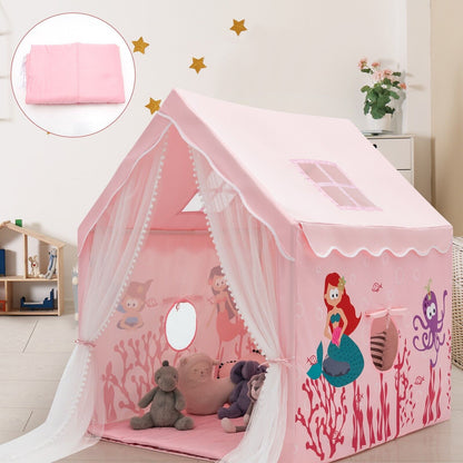 Kids Play Tent with Washable Mat and Windows