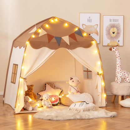 Kids Play Tent Bed Tent Extra Large with Lights for 3-12 Years Old