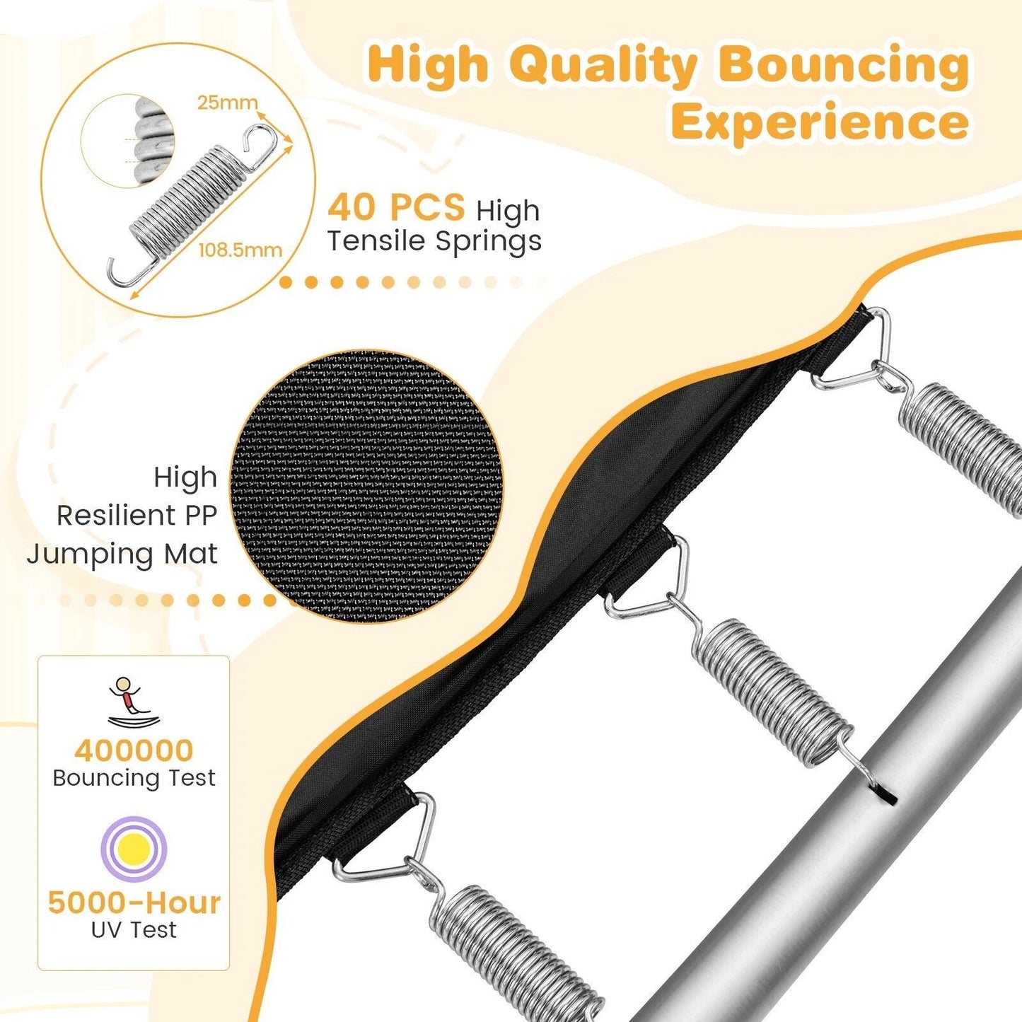 6 Feet Kids Trampoline with Swing and Enclosure Safety Net