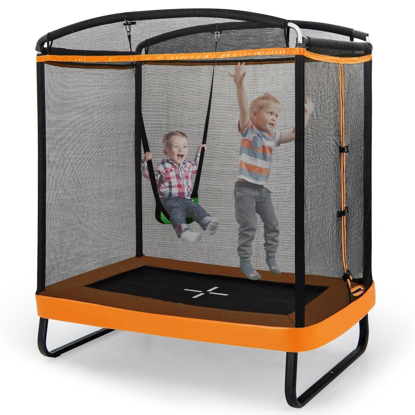 6 Feet Kids Trampoline with Swing and Enclosure Safety Net