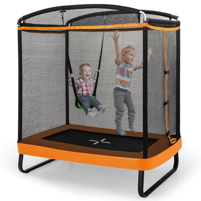 6 Feet Kids Trampoline with Swing and Enclosure Safety Net