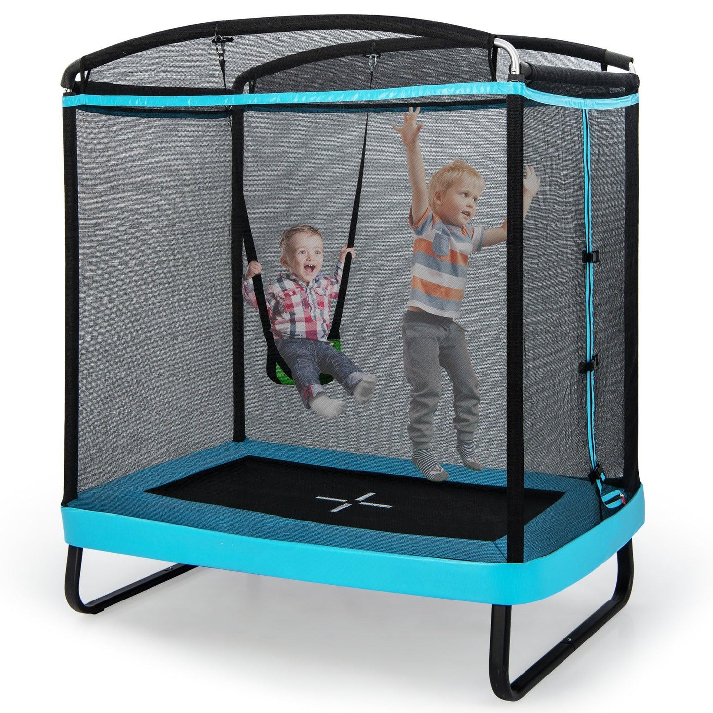 6 Feet Kids Trampoline with Swing and Enclosure Safety Net