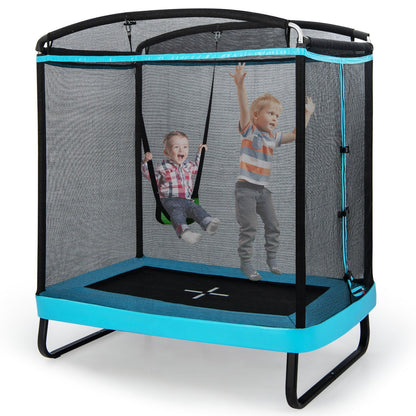 6 Feet Kids Trampoline with Swing and Enclosure Safety Net