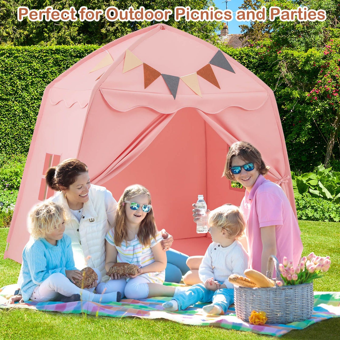 Kids Play Tent Bed Tent Extra Large with Lights for 3-12 Years Old