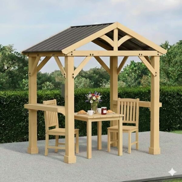 Yardistry Compact Wooden Pavilion 5.8ft x 8ft