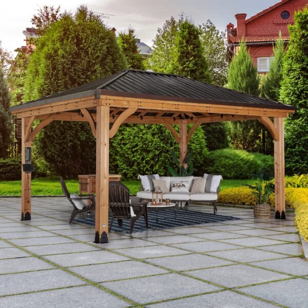Backyard Discovery 4.9m x 3.7m Barrington Cedar Gazebo